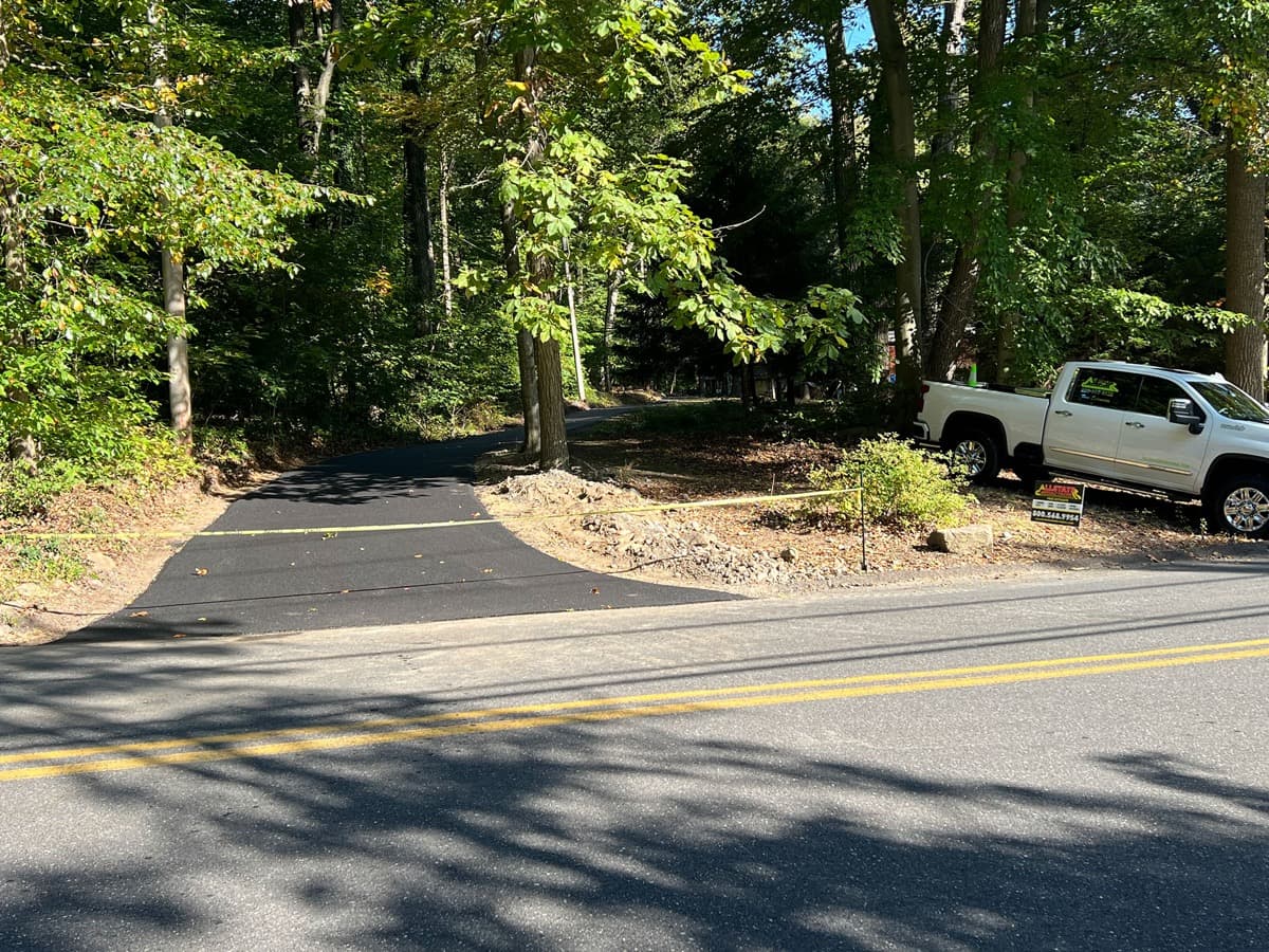 Freshly paved asphalt by All State Paving in Central Ohio